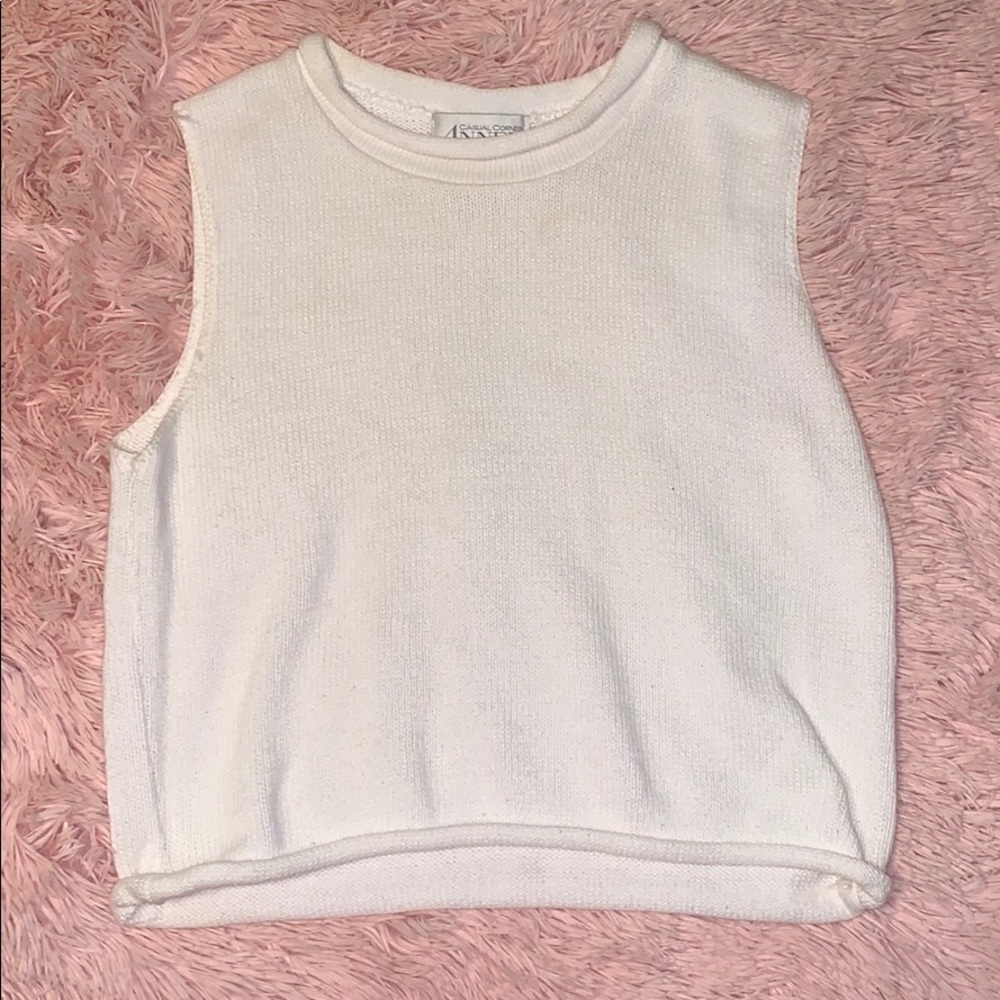 White high neck crop top